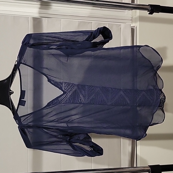 Alloy Navy beaded sheer top medium - Picture 2 of 3